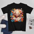 thumbnail image 3 of Marilyn Monroe Retro Floral Graphic Tee Shirt Marilyn Monroe Fans Aesthetic Art of Portraits Unisex Shirt, 3 of 4