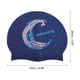 thumbnail image 4 of Gorro de natación de silicona con patrón de luna azul oscuro, 1 pieza, 4 of 5