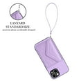 thumbnail image 2 of Wallet Case Compatible iPhone 14 Plus, Women Vegan PU Leather Phone case with RFID Blocking Card Holder Detachable Wrist Strap Shockproof Kickstand Phone Case for iPhone 14 Plus, Purple, 2 of 9
