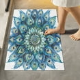 thumbnail image 6 of Toilet Rug U-Shaped Bathroom Rugs Non-Slip Soft Plush Machine Washable Contour Bath Mat Peacock Feathers Mandala 24x20, 6 of 9