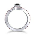 thumbnail image 4 of 2.50 Carat Sparkle Round Cut Black Onyx & Red Ruby Gemstone Anniversary Ring for Women Solid 14K White Gold Size 7.5 by Diamond-Capitals, 4 of 8