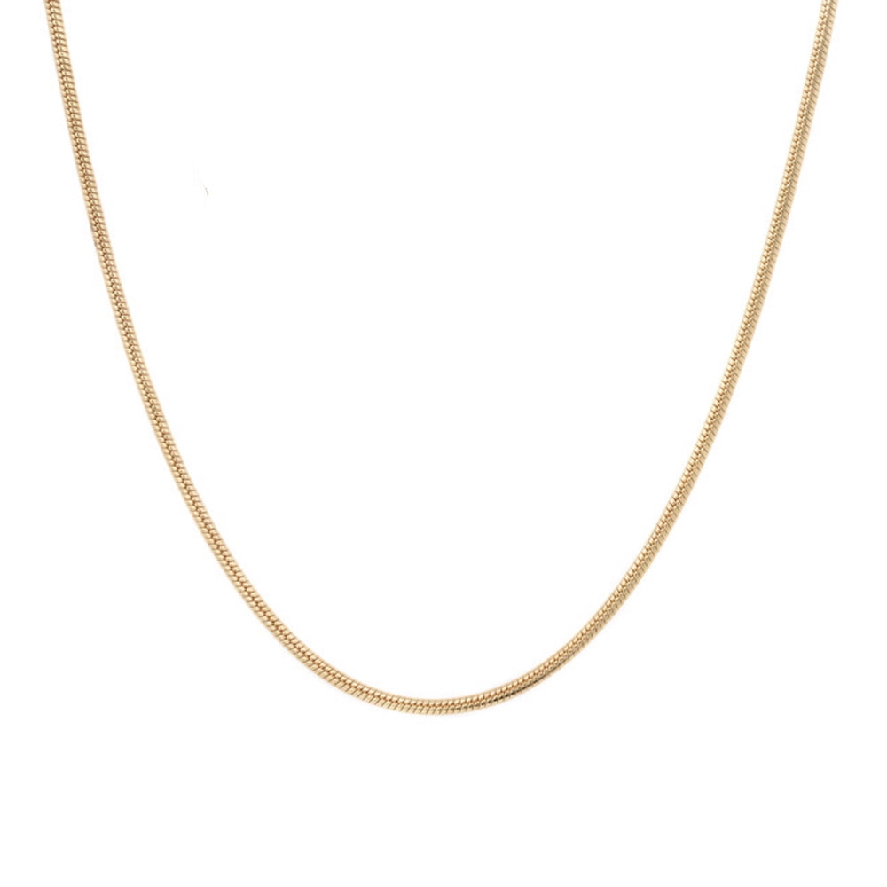 14k Solid Gold Yellow Rose or White 0.9 mm Faceted Snake Chain Necklace