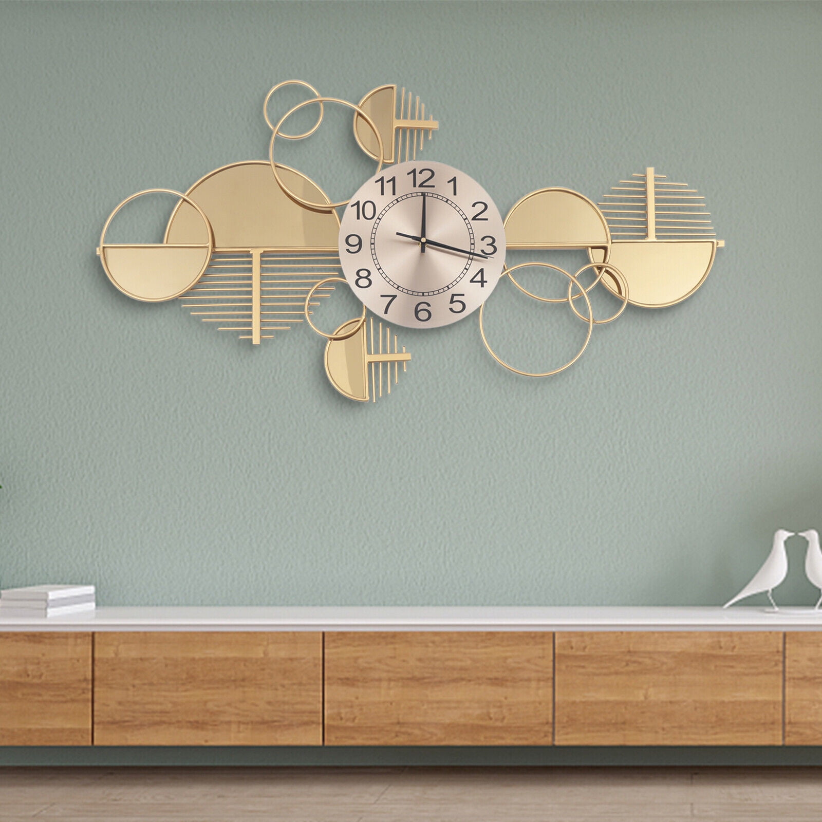 Large Luxury Gold Wall Clock Nordic Style Metal Clocks Home Living Room Decor for Studies, Living Rooms