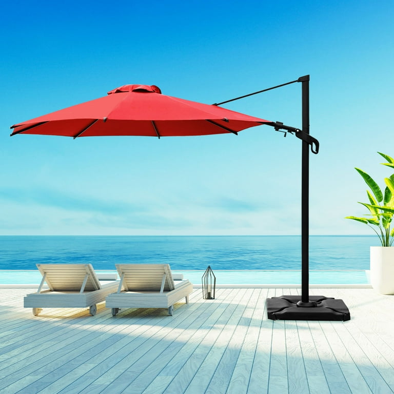 abba patio cover replacement for 11-feet offset cantilever umbrella Vienna 10 x 10 Feet Offset Cantilever Umbrella Red