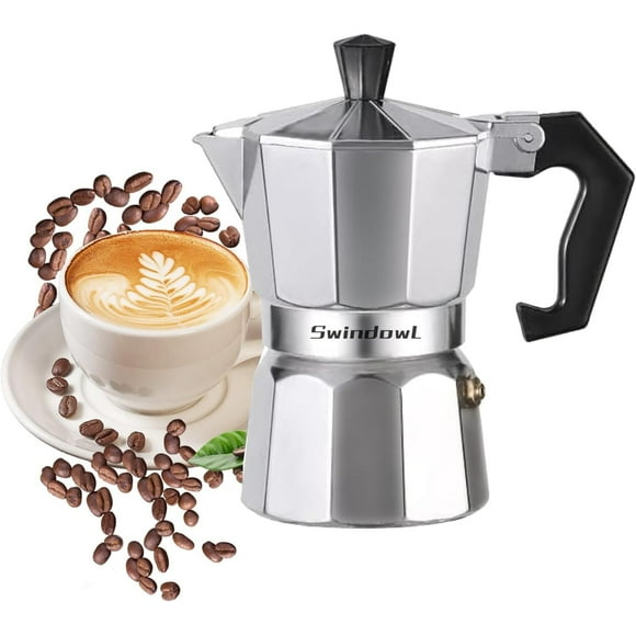 Moka Pot Coffee Pots And Stovetop Espresso Maker,Italian Coffee Maker,Greca Coffee Maker, Cafeteras, 150ml, Silver (3 Cup)