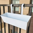 thumbnail image 7 of Hyasfey Hanging Flower Pot Rectangular Railing Planter with Drainage Hole 16 Inch Planter Box with Hooks for Balcony Porch or Deck Herbs Flowers, 7 of 7