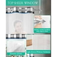 thumbnail image 4 of No Hook Shower Curtain with Snap in Liner, Buffalo Grid Christmas Cotton Eucalyptus Leaf Flower Arrangement Shower Curtains for Bathroom, Washable Inner Liner with Mesh Top Window, 54"x78", 4 of 6