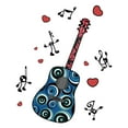 thumbnail image 2 of Music Wall Decal Multicoloured Guitar with Music Symbols Bedroom Wall Decal for Boys Instrument Cute Themed Room Décor - Size: 8 In x 10 In, 2 of 5