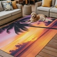 thumbnail image 2 of Fsddascl Summer Sunset Outdoor Rug for Patio/Deck/Porch, Non-Slip Large Area Rug 4 x 6 Ft, Ocean Seaside Sky Cloud Scenery Palm Tree Indoor Outdoor Rugs Washable Area Rugs, Camping Rug Carpet, 2 of 5