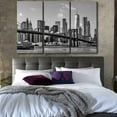 thumbnail image 2 of TISHIRON 3PCS Framed Canvas Wall Art Set,60"x40" Black and White New York Brooklyn Bridge Canvas Art Decor, 2 of 7