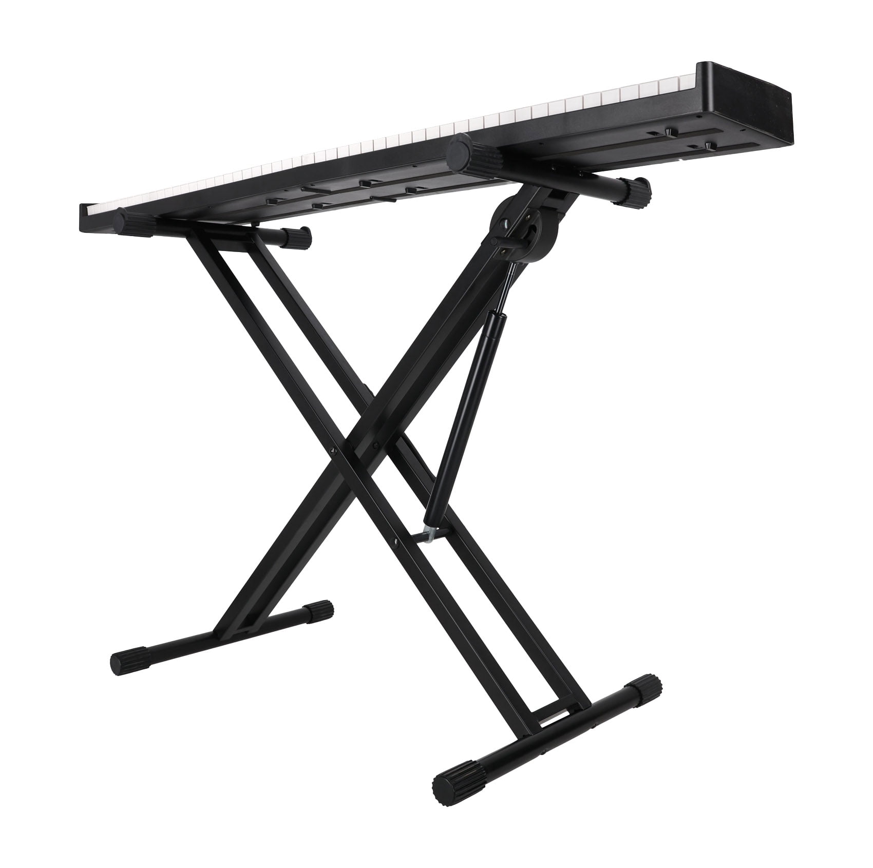 Rockville RKS-AIR Heavy Duty Steel Double-X Keyboard Stand, Hydraulic Air Powered One-Button Gas Spring Adjustment – Black