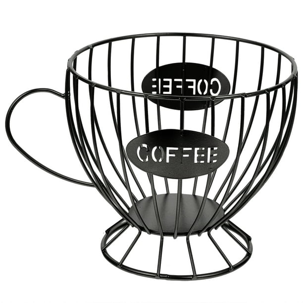 Cesta de almacenamiento de hierro para cápsulas de café con forma de taza
