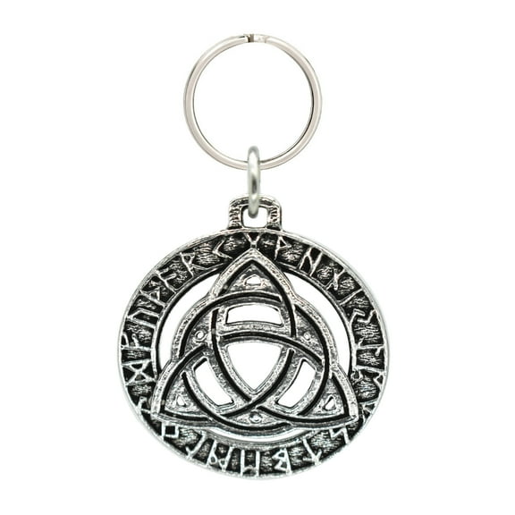 Celtic Knot In Runes Keychain, G026KC, 1 3/4 inch, Pewter, Key Fob, Key Ring, Keys, Zipper Pull, Luggage Tag, Backpack, Over 300 Keychain Designs, Handmade in the USA, 100% American Made