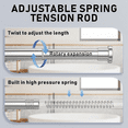 thumbnail image 5 of GPED Adjustable Spring Tension Closet Rod for Hanging Clothes, 31 to 80 Inch, 1 Inch Diameter Closet Shelves, Easy No-Drill Installation, Rust-Resistant Stainless Steel, Silver, 5 of 7