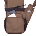 thumbnail image 4 of Mens Vintage Canvas Shoulder Messenger Bag Chest Leather Patchwork Messenger Bag（03KHAKI）, 4 of 5