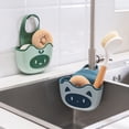 thumbnail image 2 of Kitchen Sink Caddy Sponge Holder Silicone Plastic Soap Holder Hanging Ajustable Strap Faucet Caddy with Drain Holes for Drying, 2 of 5