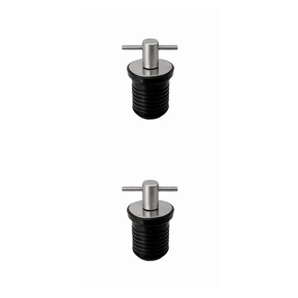 Speravity Tapón de drenaje, tapón de cubierta, suministros para barcos, escurridor en forma de T, accesorios de kayak de goma de acero como se muestra 1-1/4 pulgadas 2piezas