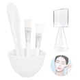 thumbnail image 1 of FERCAISH 5 piezas Diy mascarilla facial tazón para mezclar tazón de barro facial de silicona para microondas herramienta de belleza cosmética para salón en casa (blanco), 1 of 4