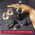 thumbnail image 3 of Vacu Vin Wine Set Original Plus- 6pc Wine Must Haves - Includes Foil Cutter - The Corkscrew Twister - Active Cooler Wine - Wine Server Crystal - Wine Saver Concerto and Vacuum Wine Stopper, 3 of 6