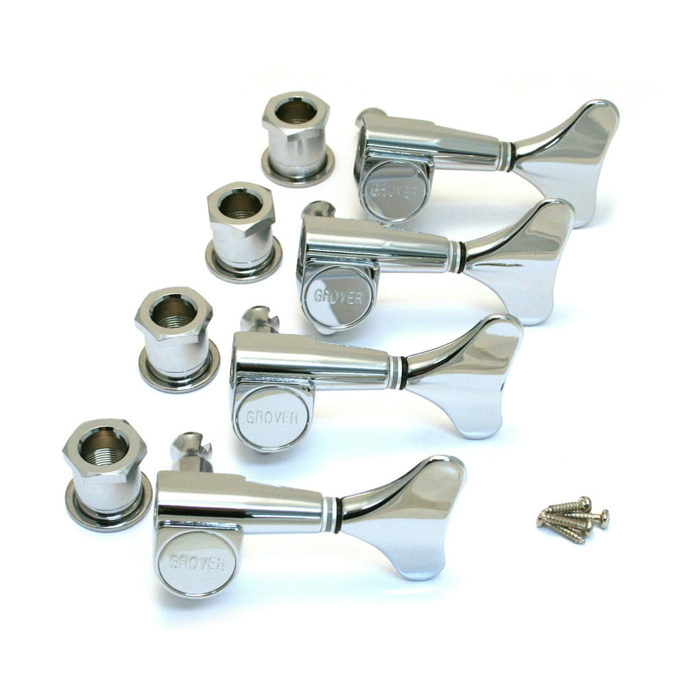 Grover Mini Bass Guitar Tuning Machines 201 Ratio 4 InLine Chrome, 144C4