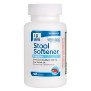 Quality Choice Stool Softener Laxative, Easy Swallow Softgels, 100 mg of Docusate Sodium, 100 Count Bottle
