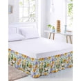thumbnail image 3 of Sunflower Gnome Bed Skirt California King Size 16 Inch Drop, Yellow Bee Sunflower Purple Hydrangea White Daisy Adjustable Elastic Dust Ruffles Bedskirt Wrap Around Pleated Mattress Frame Cover, 3 of 9
