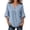 Blue, variant on Bibifish Womens Blouse Henley Neck 3/4 Sleeve Loose Fit Linen Blend Tops With Button And Flounce Sleeve Casual Boho Shirts
