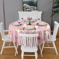 thumbnail image 2 of Cavalier King Charles Spaniels and Flowers Round Tablecloth 60"x60",Wrinkle Wipeable Table Cloth for Kitchen Dining Room Picnic Patio Party, 2 of 6