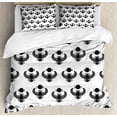 thumbnail image 1 of Egyptian Duvet Cover Set Queen Size, Legendary Beetle Scarab Silhouettes Folkloric Fantasy Bug Insect with Wings Art, Decorative 3 Piece Bedding Set with 2 Pillow Shams, Black White, by Ambesonne, 1 of 3