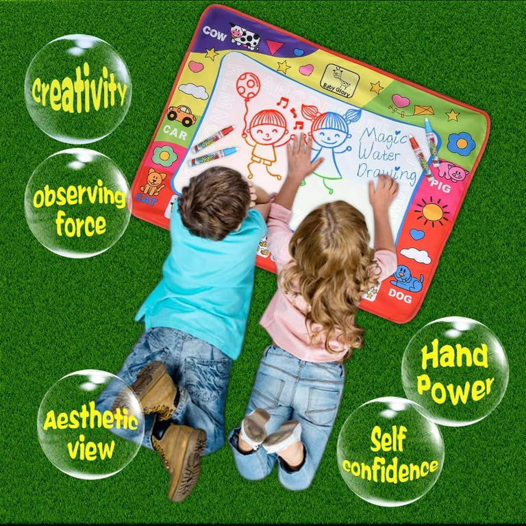 Water Drawing Mat Magic Water Doodle Mat Painting Board With Large Size &  Repeatable Coloring Design On White Surface For Kids' Painting Practice And  Educational Play, 60*80cm