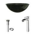 thumbnail image 6 of VIGO Glass Round Vessel Bathroom Sink in Onyx Gray with Niko Faucet and Pop-Up Drain in Brushed Nickel, 6 of 10