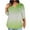 Green, variant on Mikilon Plus Size Tops for Women Summer V-Neck 3/4 Sleeve Blouse Casual Loose Gradient Color Shirts
