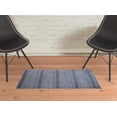 thumbnail image 2 of HomeRoots 513857 2 x 3 ft. Blue & Gray Wool Striped Hand Knotted Rectangle Area Rug, 2 of 5