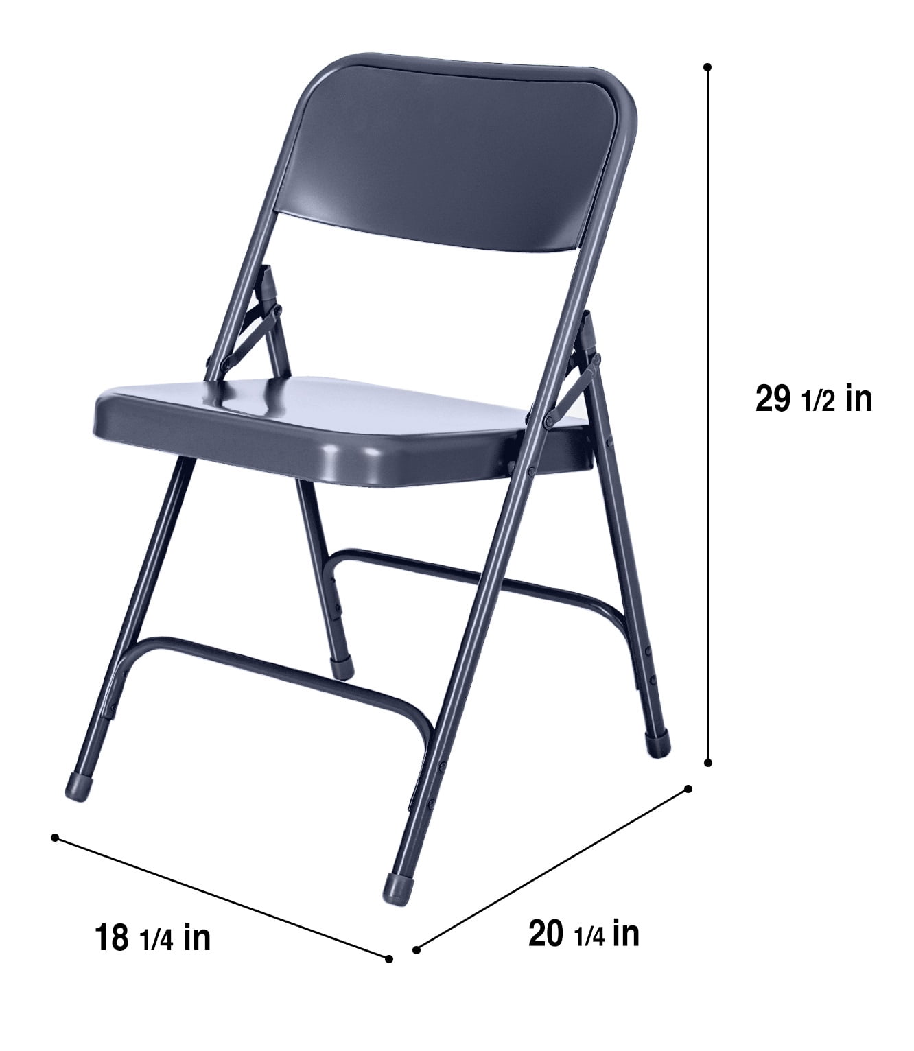 Hampden Furnishings Bernadine Collection Steel Double Hinge Folding Chair, Blue, Pack of 4