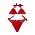 thumbnail image 1 of Fvwitlyh Tankini Swimsuits For Women New Solid Color Diamond Embedding Bikini Bandage Split Swimwear Multi Color, 1 of 4