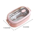 thumbnail image 4 of Bewildely Fiambrera Contenedor de almacenamiento de aislamiento de alimentos de acero inoxidable 2 compartimentos Oficina Picnic Bento Boxes Mostrada, 4 of 6