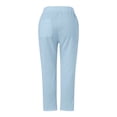 thumbnail image 6 of IDALL Wide Leg Pants Woman Lounge Pants Women High Waist Pants Drawstring Capri Pants With Pockets Wide Leg Cropped Pants For Women Beach Pants Baggy Pants Blue L, 6 of 6