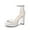 WHITE, variant on Women's Platform Chunky High Heeled Sandals Open Toe Block Heels Ankle Strap Dress Shoes for Wedding Party Evening