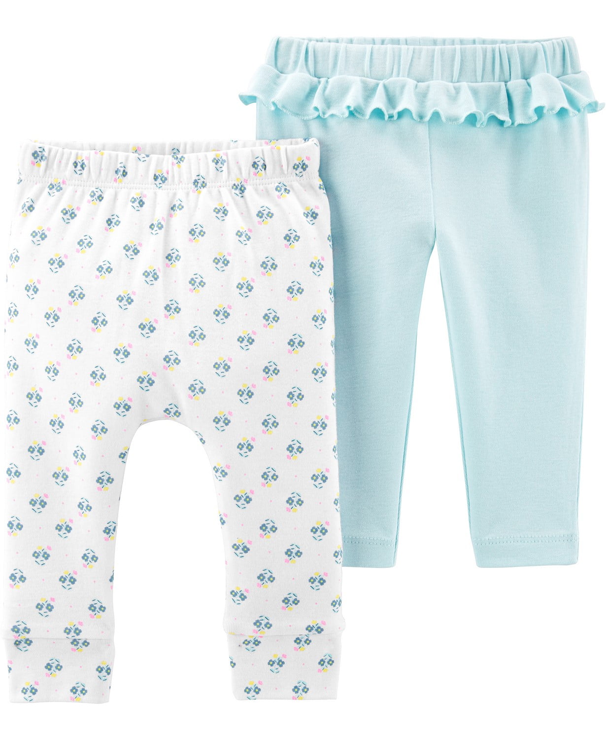 Carter's Toddler Girls' TWO Leggings Blue Animal Print & Gray Butterflies NWT 