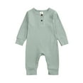 thumbnail image 2 of Emy Dola Baby Romper Jumpsuits Newborn Boys Girls Ribbed Button Short Sleeve Footless Pajamas Sleep and Play Pjs 3-24 Months, 2 of 9