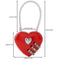 thumbnail image 2 of Combination Lock, 3 Digit Cute Love Padlock Mini Outdoor Combo Gate Lock Travel Luggage Locks Heart Shape Love Lock for Gym Locker, Extracurricular Locker, Home(red), 2 of 8