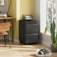thumbnail image 2 of 2 Drawer Mobile File Cabinet with Lock and Wheels, Under Desk Storage Filing Cabinet for Home Office, Small Rolling File Cabinet for Legal, Letter, and A4 Files(Black), 2 of 6