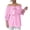 Pink, variant on Summer Blouses for Women Off Shoulder Tops Ruffled Bow Puff Sleeve Casual Loose Beach Vacation Party Shirt, Pink L