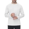 thumbnail image 4 of Sun Shirts for Men UPF 50+ Sun Protection Long Sleeve Shirts UV Spf Performance Fishing Outdoor Lightweight Shirts Crew Neck Quick Dry T Shirts Rash Guards,White M, 4 of 6