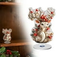 thumbnail image 2 of 360° Rotating Reindeer Acrylic Display, 2D Christmas Tabletop Decor With Base - Festive Atmosphere Ornament, 2 of 6