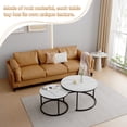 thumbnail image 3 of Set of 2 Modern Nesting Coffee Table, White Sintered Stone Top, Sturdy Wrought Iron Base for Living Room Decor, 3 of 7
