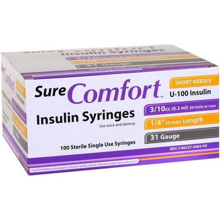 Surecomfort Insulin Syringe 22 6403 31g X 1 4 3 10cc 100 Per