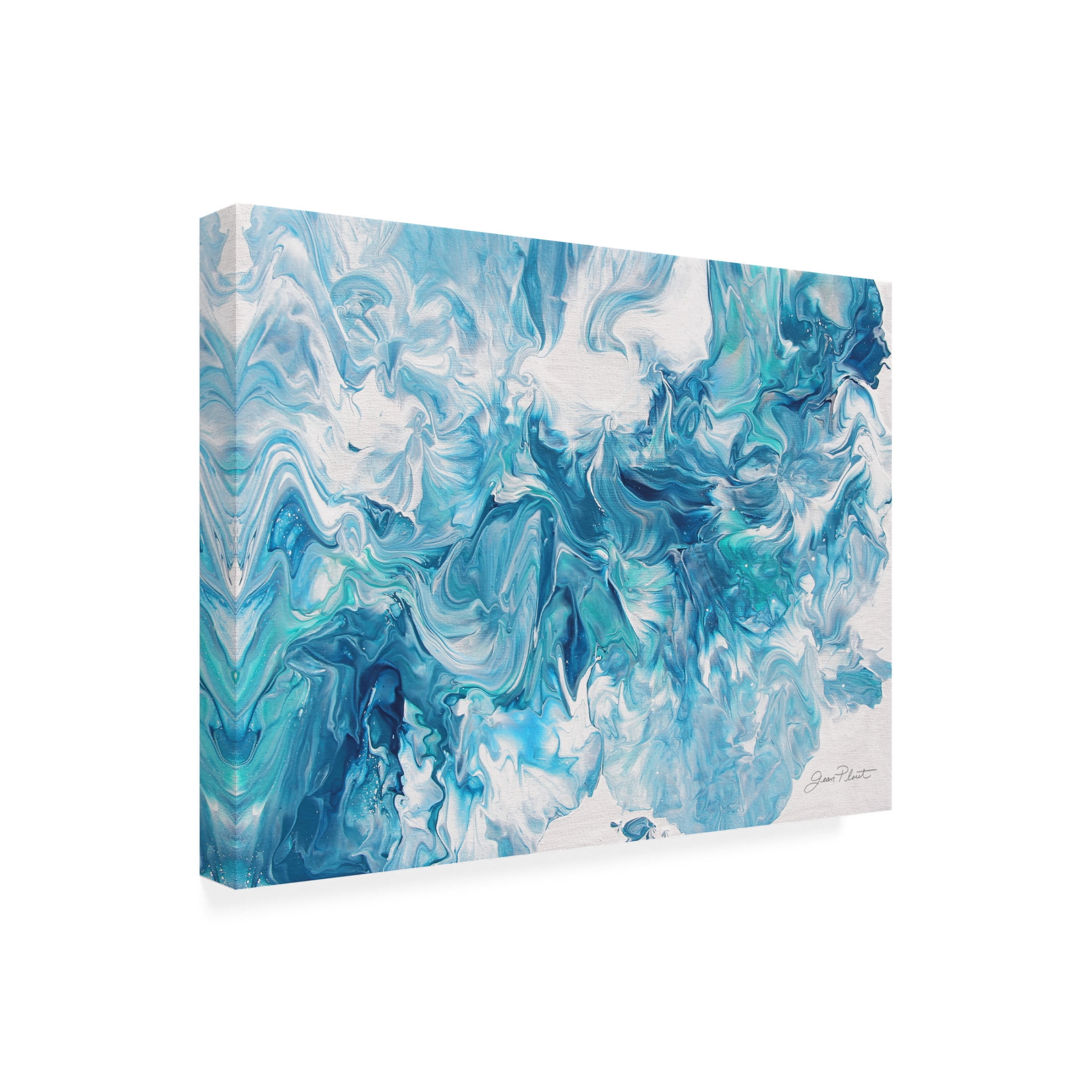 Canvas Wall Art - Jean Plout 'Abstract Pouring T' Wall Art for Living Room, Bedroom, or Office Décor by Trademark Fine Art - 47 x 35 Inches