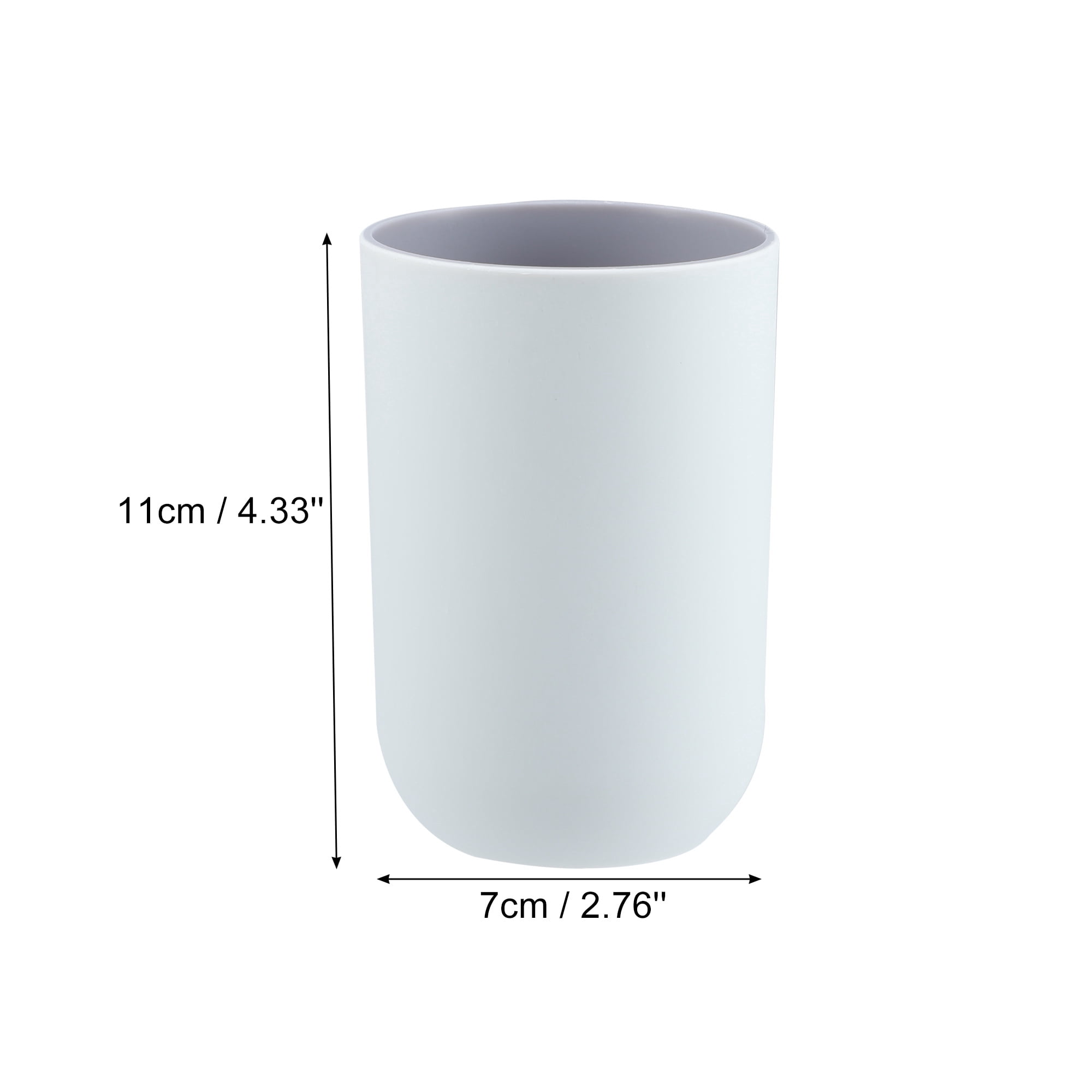 Unique Bargains 2Pcs Bathroom Cups Tumblers Toothbrush Cup 4.33''x2.76'' 350ml Gray