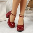 thumbnail image 2 of SACFOF Women’s High Chunky Platform Closed Toe Block Heels Square Toe Ankle Strap Dress Wedding Party Pumps Shoes, 2 of 6